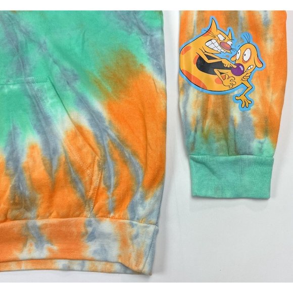 Nickelodeon Tie Dye Mens Medium Pullover Hoodie Sweatshirt Catdog Ren & Stimpy - Picture 8 of 12